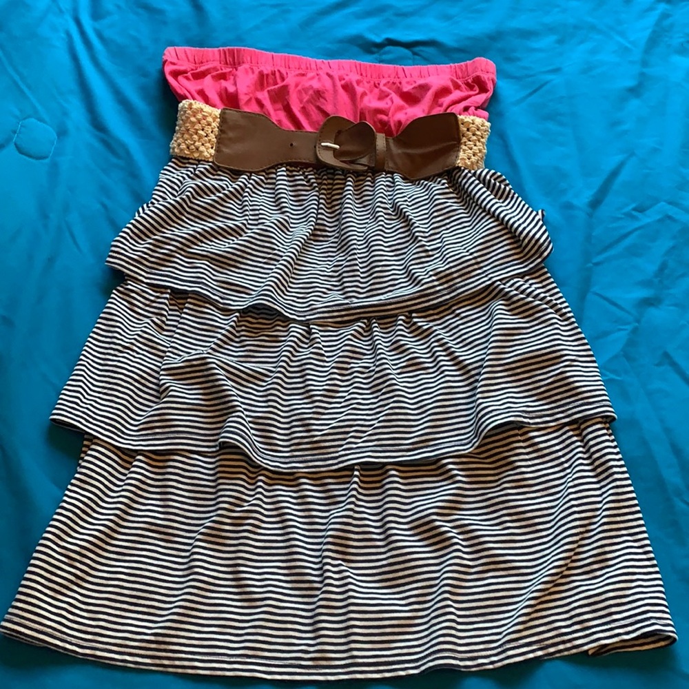 Tube top dress with removable belt